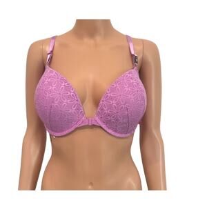 Victoria's Secret 34DD push up underwire strappy front close bra BC 3191